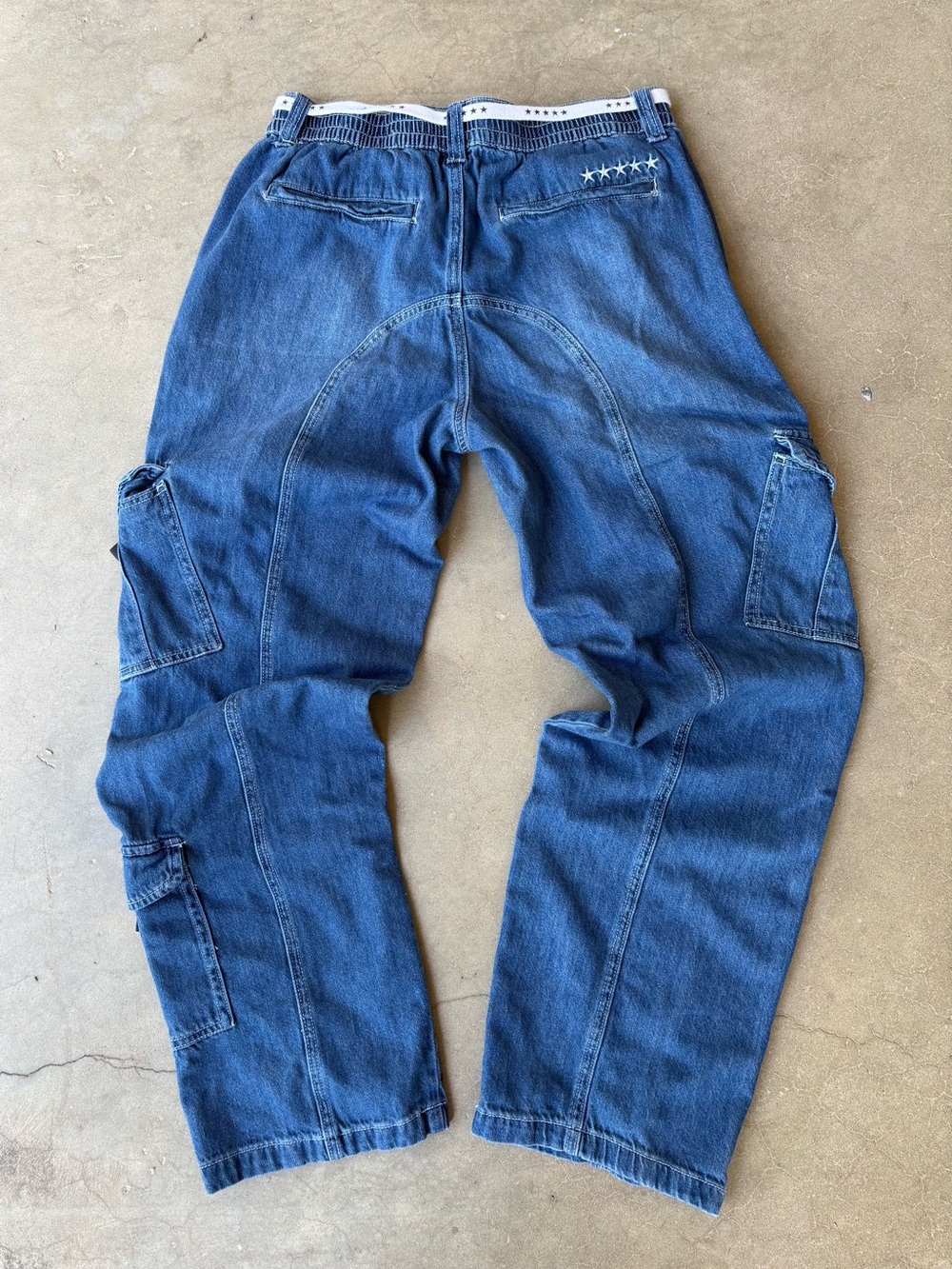 FIVESTAR General 5-Star Size 11/30 Baggy Denim Cargo Pants Y2K Style - Picture 2 of 8